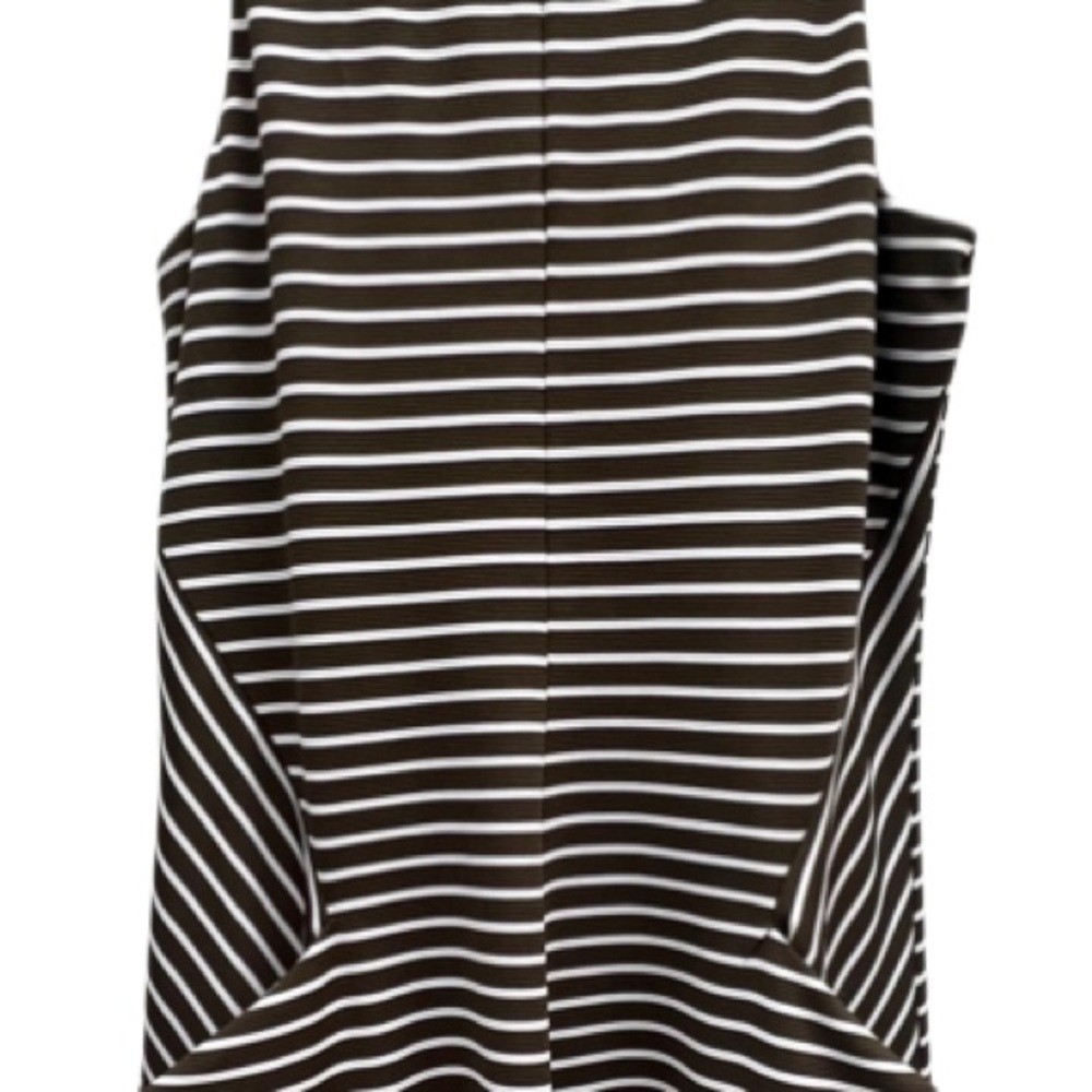 Hutch Olive Green and White Striped Dress